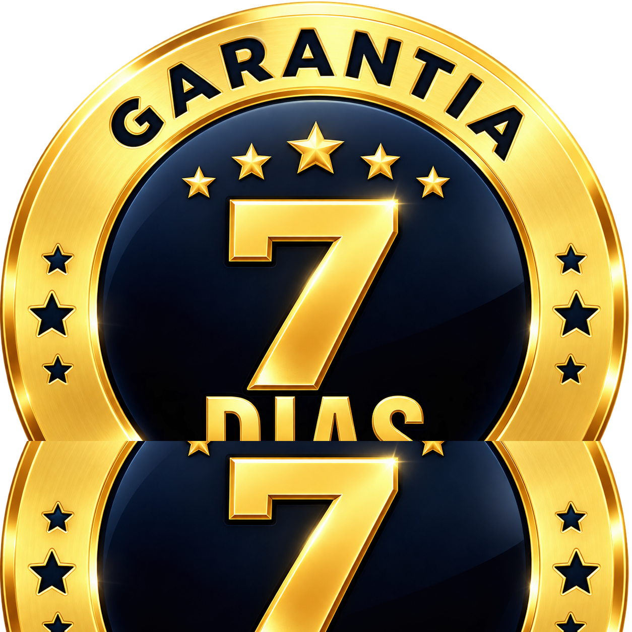 Selo dourado de garantia de sete dias